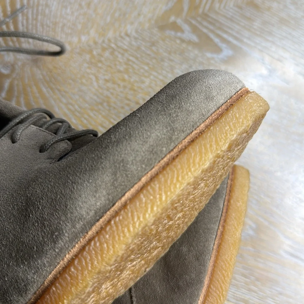 STUART WEITZMAN Kidstuff High Top Wedge Beige Lace Up High Heel Boots 37 - Picture 11 of 12
